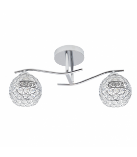 Lámpara de techo Nemes 2xE27 Tulipa Cristal Cromo