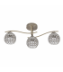 Lámpara de techo Nemes 3xE27 Tulipa Cristal Cuero