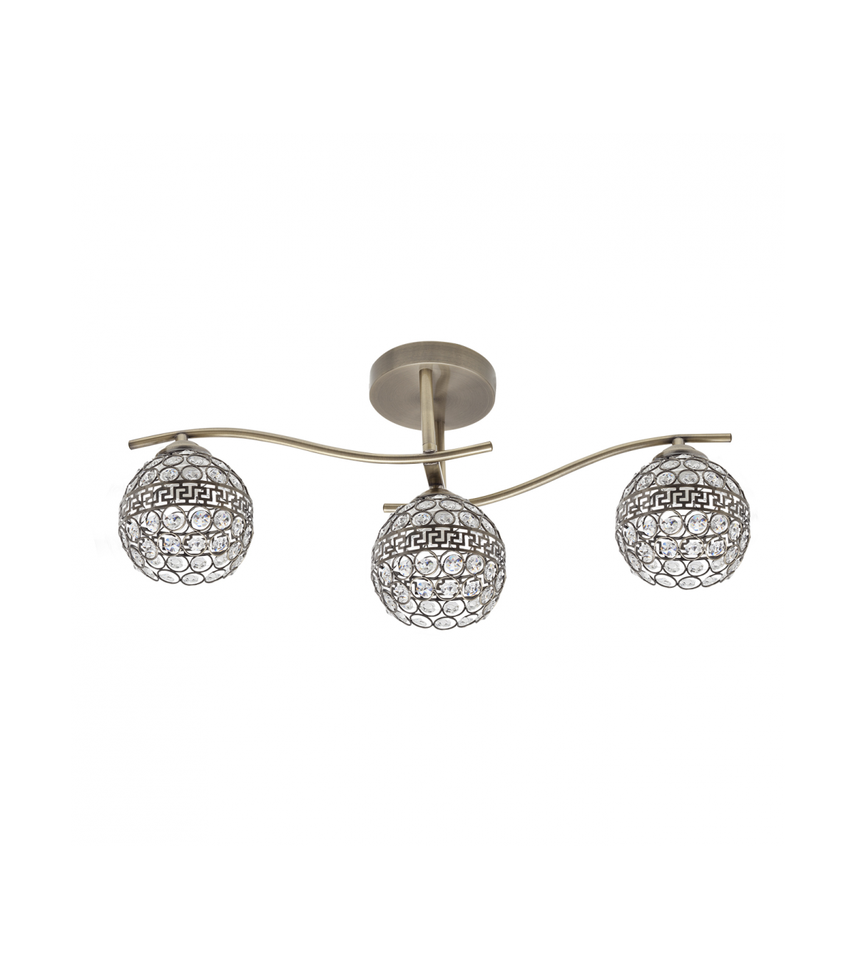 Lámpara de techo Nemes 3xE27 Tulipa Cristal Cuero