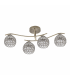 Lámpara de techo Nemes 4xE27 Tulipa Cristal Cuero