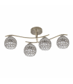Lámpara de techo Nemes 4xE27 Tulipa Cristal Cuero
