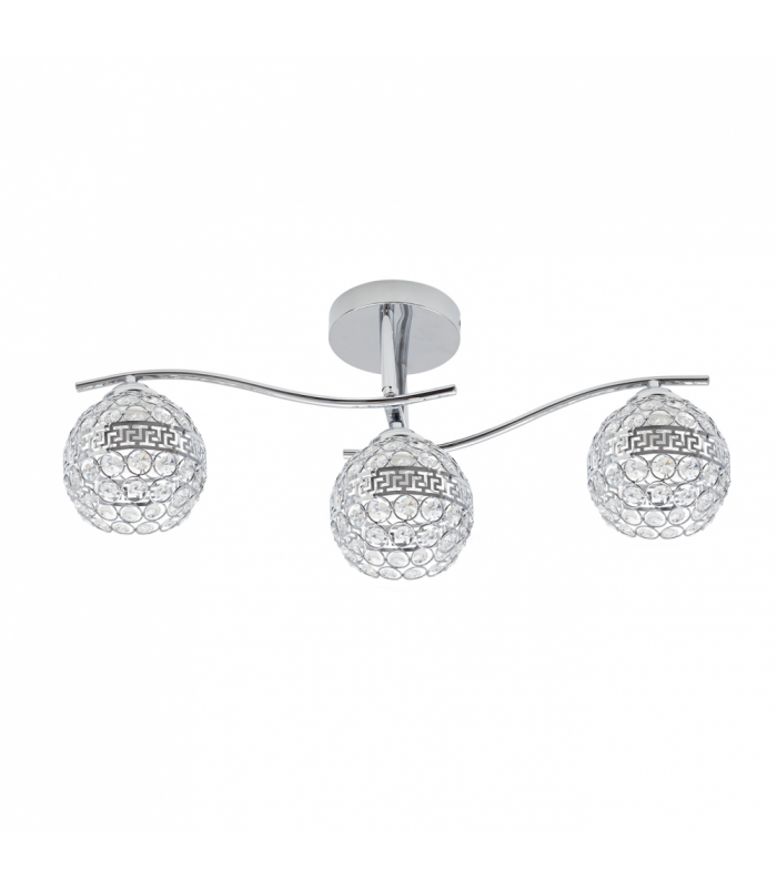 Lámpara de techo Nemes 4xE27 Tulipa Cristal Cromo