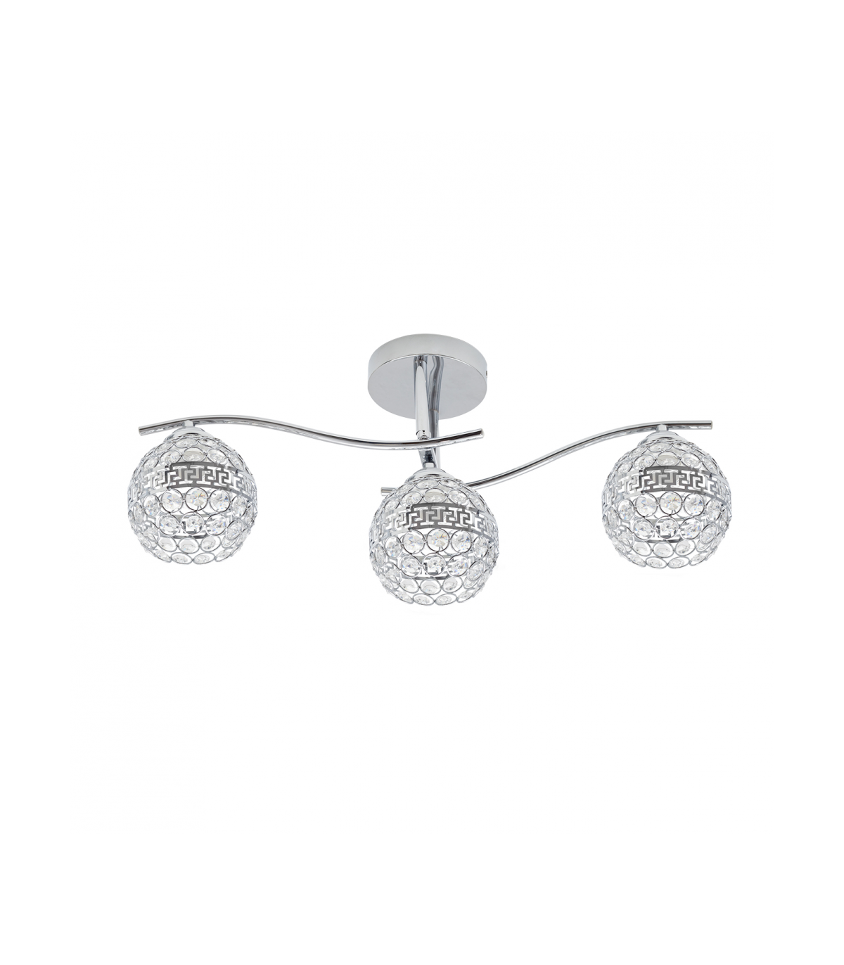 Lámpara de techo Nemes 4xE27 Tulipa Cristal Cromo