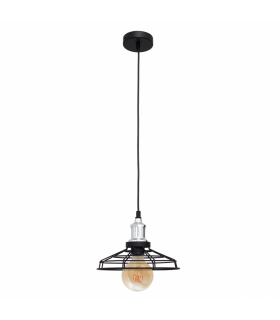 Lámpara Colgante Pascal 1xE27 Negro/Cromo