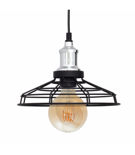 Lámpara Colgante Pascal 1xE27 Negro/Cromo