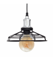 Lámpara Colgante Pascal 1xE27 Negro/Cromo
