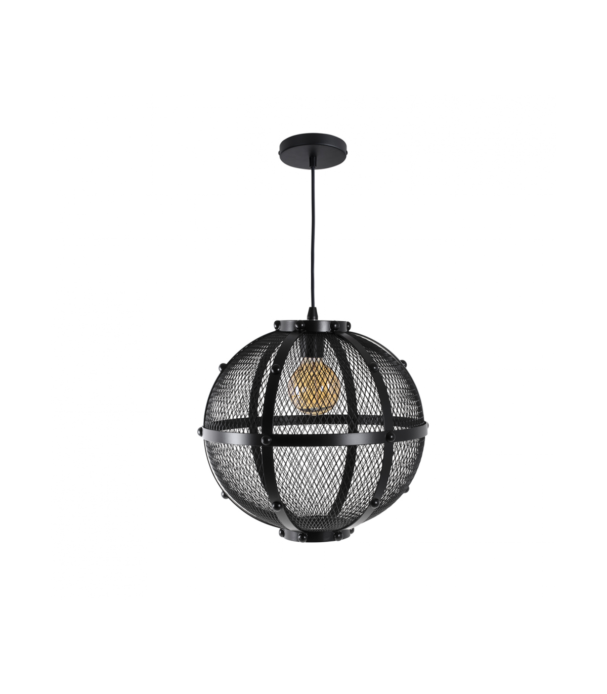 Lámpara Colgante Lumiere Bola 1xE27 Negro Regulable