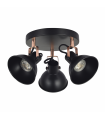 Foco Techo Arabia 3xGU10 Negro / Cobre