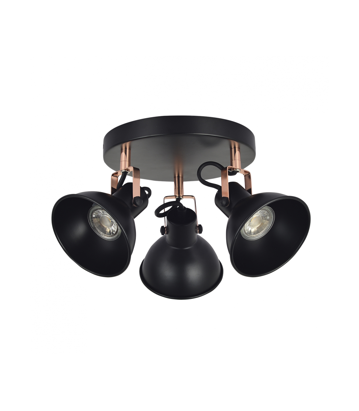 Foco Techo Arabia 3xGU10 Negro / Cobre
