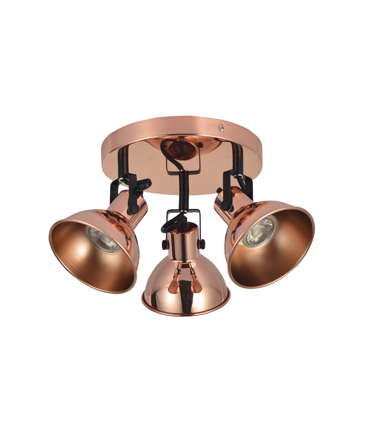Foco Techo Arabia 3xGU10 Cobre / Negro