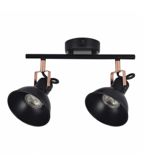 Foco Techo Arabia 2xGU10 Negro / Cobre