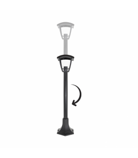 Farola Exterior Zoio 1xE27 15W Negro