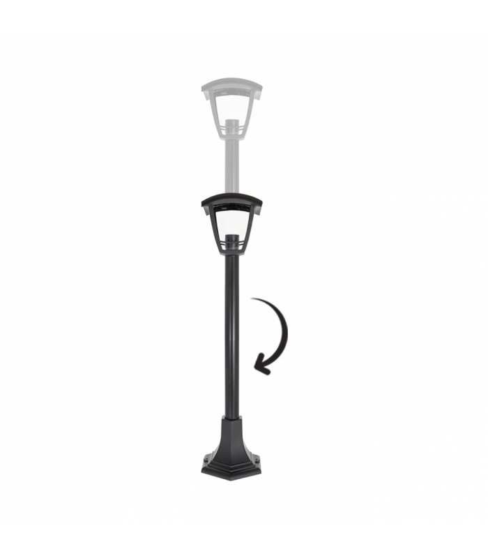 Farola Exterior Zoio 1xE27 15W Negro