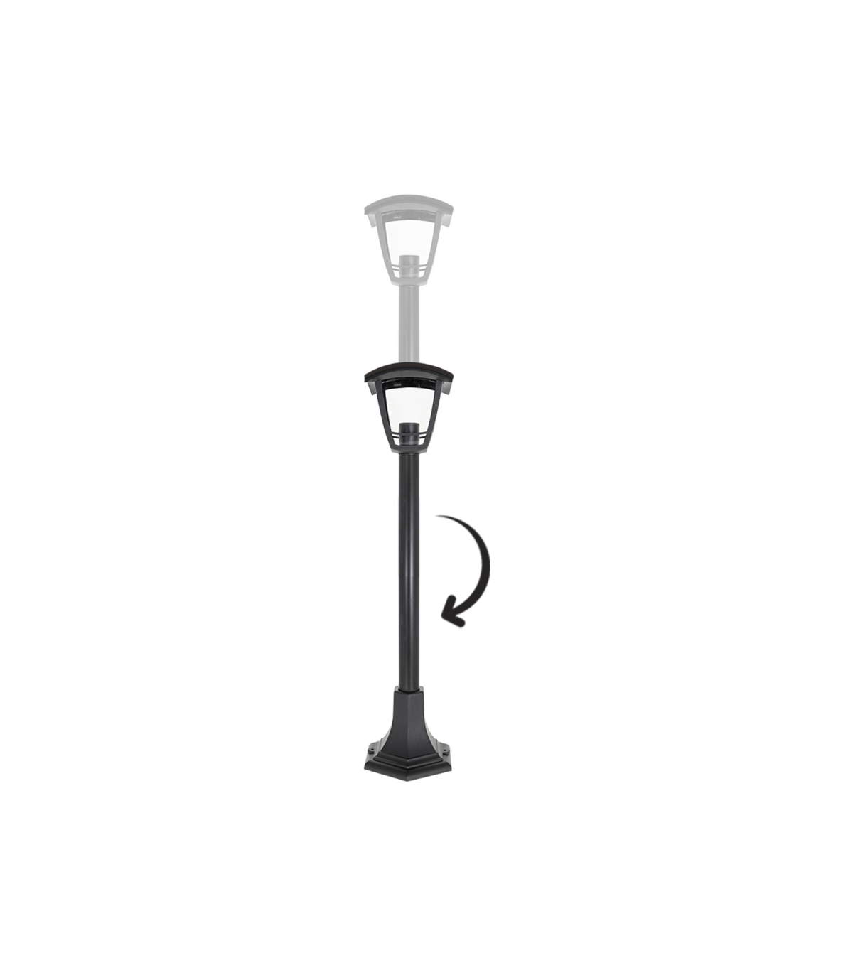 Farola Exterior Zoio 1xE27 15W Negro