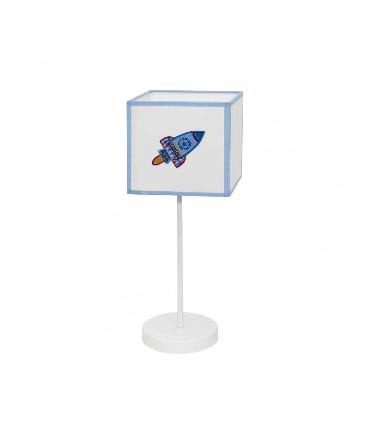 Lámpara Sobremesa Infantil Cohete 1xE14 Blanco / Azul