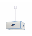 Lámpara Colgante Infantil Cohete 1xE27 Blanco / Azul Regulable