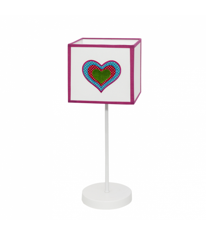 Lámpara Sobremesa Infantil Amor 1xE14 Rosa / Blanco