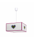 Lámpara Colgante Infantil Amor 1xE27 Rosa / Blanco Regulable