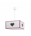 Lámpara Colgante Infantil Amor 1xE27 Rosa / Blanco Regulable