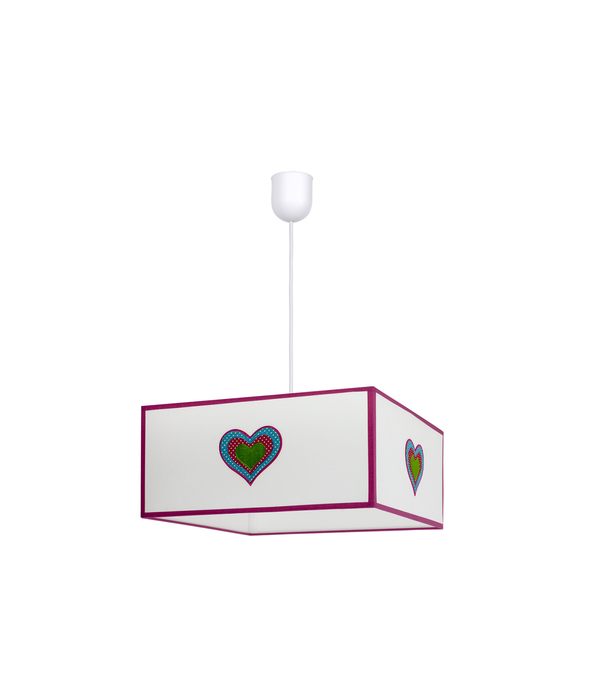 Lámpara Colgante Infantil Amor 1xE27 Rosa / Blanco Regulable
