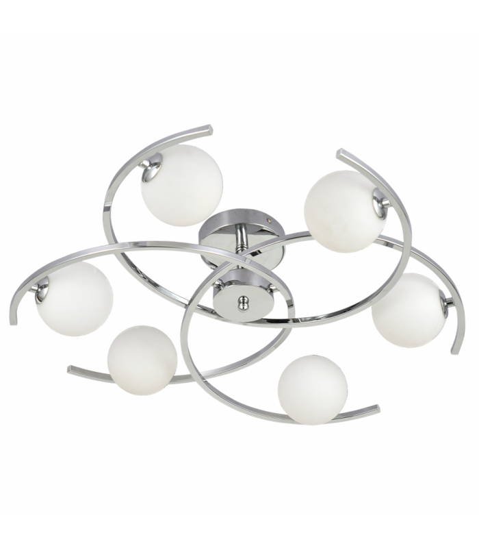 Lámpara de techo Tonga 6xG9 Cromo Tulipa Cristal