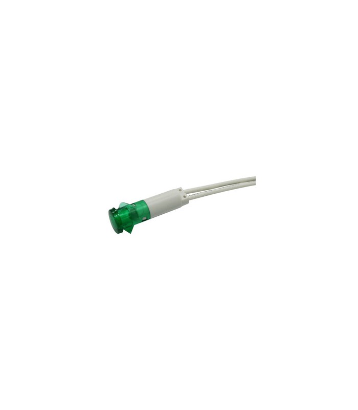 Piloto LED VERDE 230VAC 10mm C/9mm
