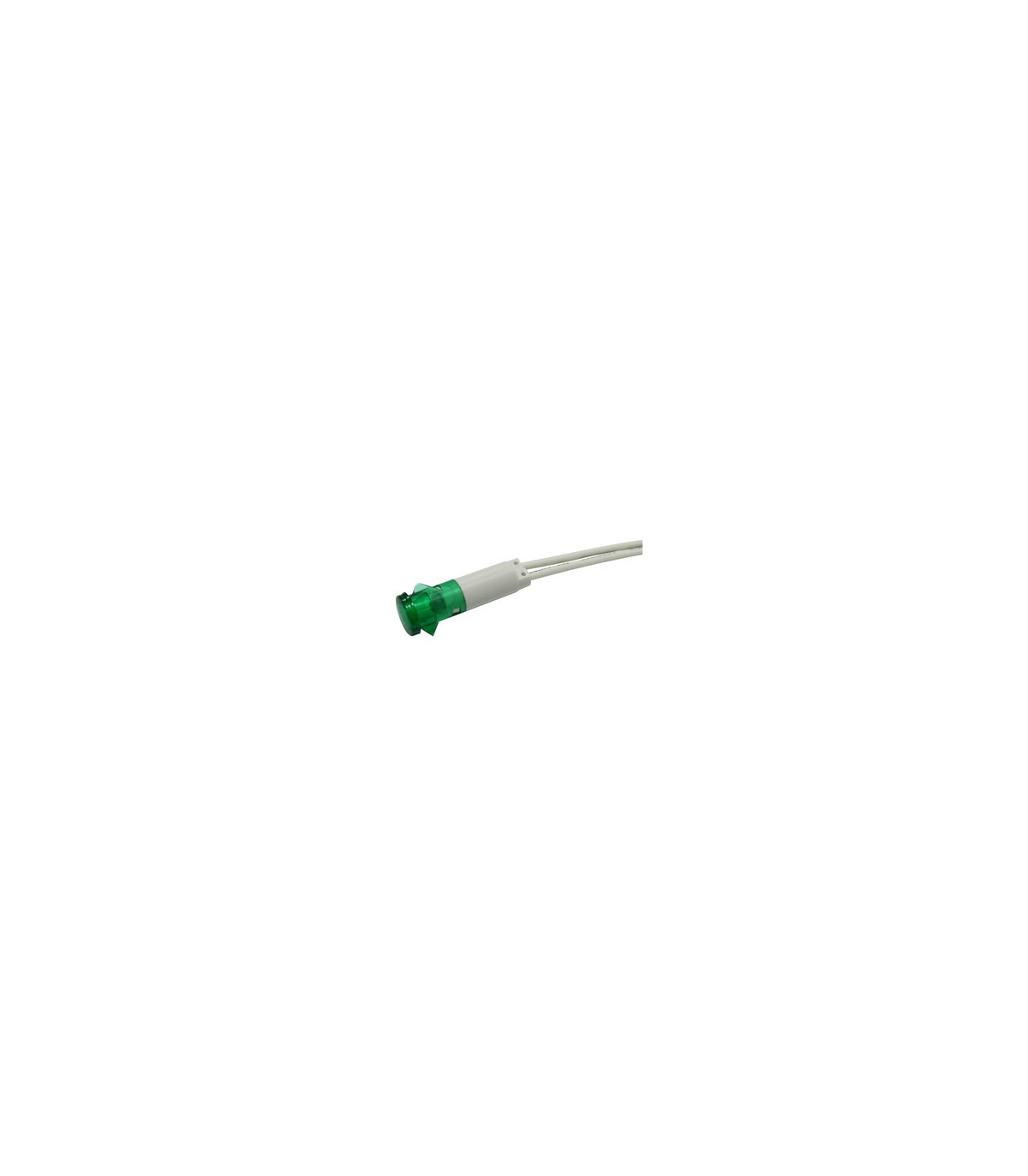 Piloto LED VERDE 230VAC 10mm C/9mm