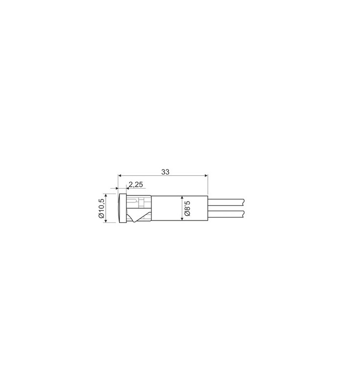 Piloto LED ROJO 24VDC 10mm C/9mm