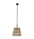 Lámpara colgante Yute 1xE27 Cuco Negro / Natural Regulable