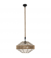 Lámpara colgante Yute 1xE27 Ovni Negro / Natural Regulable
