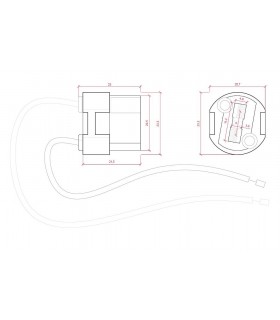 Conector G9 cerámico cable 160mm IP20 