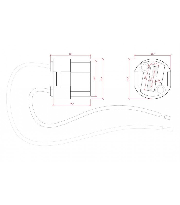 Conector G9 cerámico cable 160mm IP20