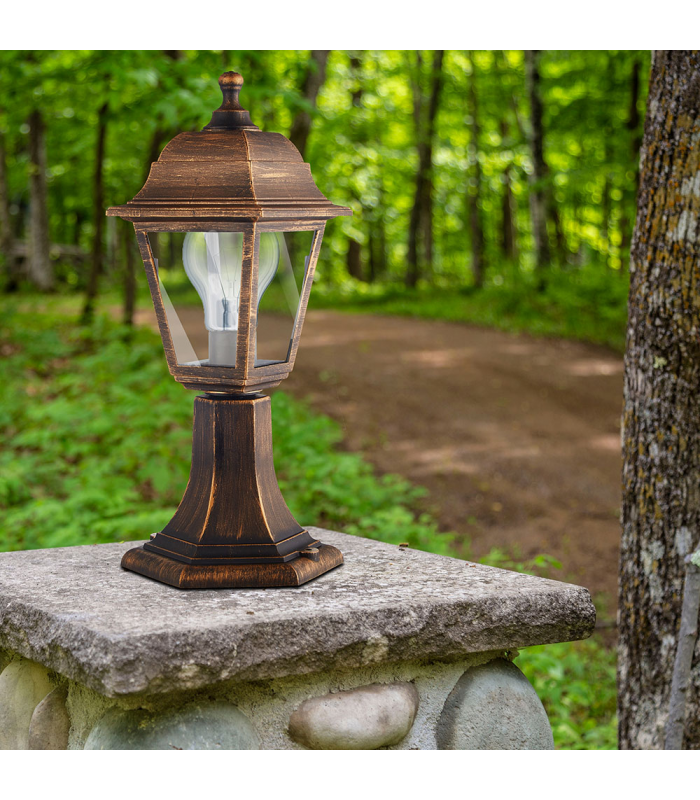 Farol Exterior Sobremuro Albahaca 1xE27 IP44 Oro Viejo