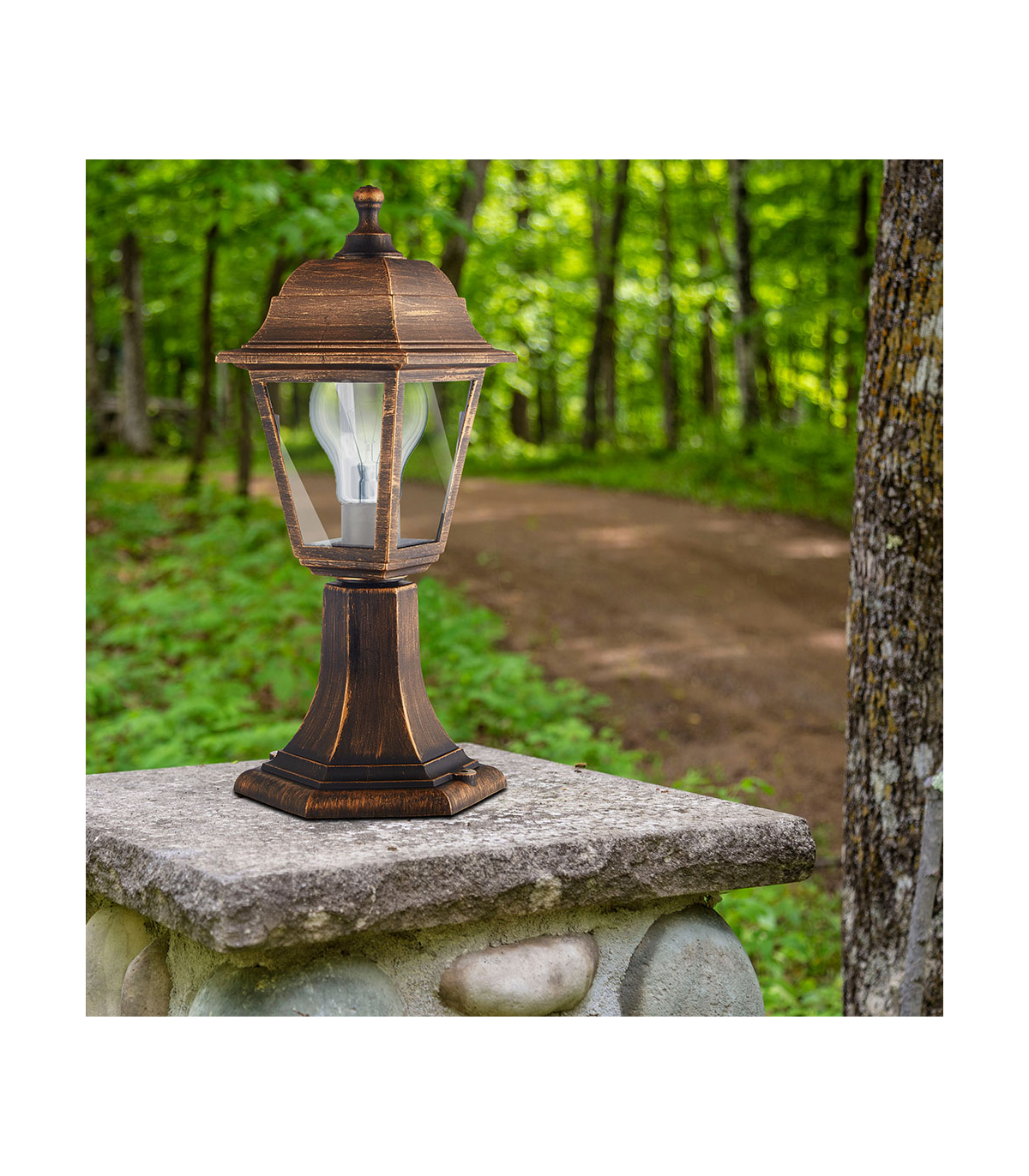 Farol Exterior Sobremuro Albahaca 1xE27 IP44 Oro Viejo