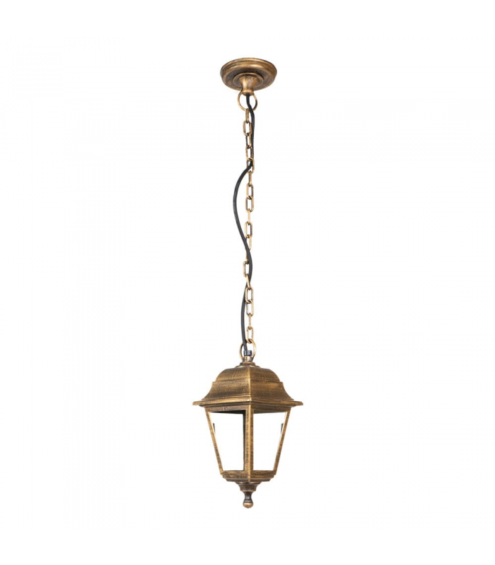 Farol Colgante Exterior Albahaca 1xE27 IP44 Oro Viejo