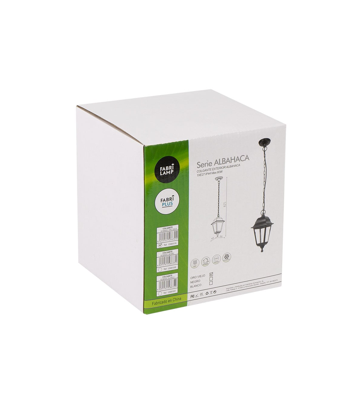 Farol Colgante Exterior Albahaca 1xE27 IP44 Oro Viejo