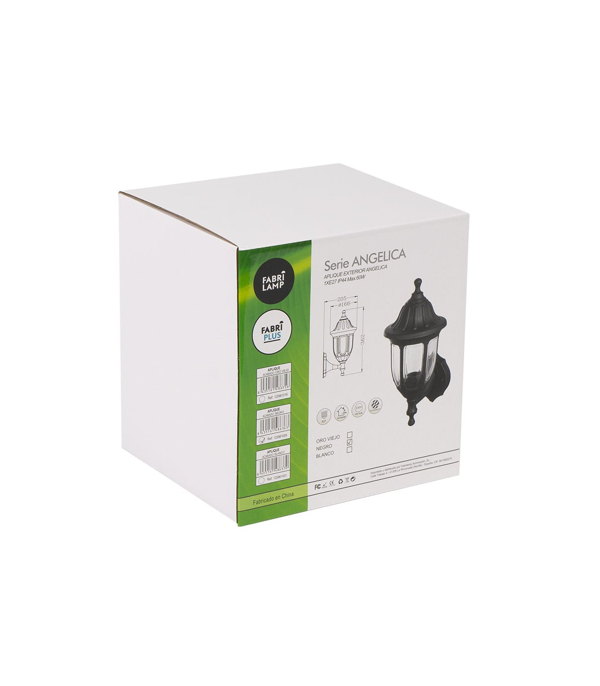 Aplique Exterior Angelica 1xE27 IP44 Negro