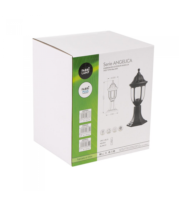 Farol Exterior Sobremuro Angelica 1xE27 IP44 Negro