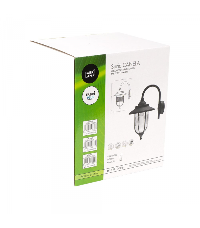 Aplique Exterior Canela 1xE27 IP44 Blanco