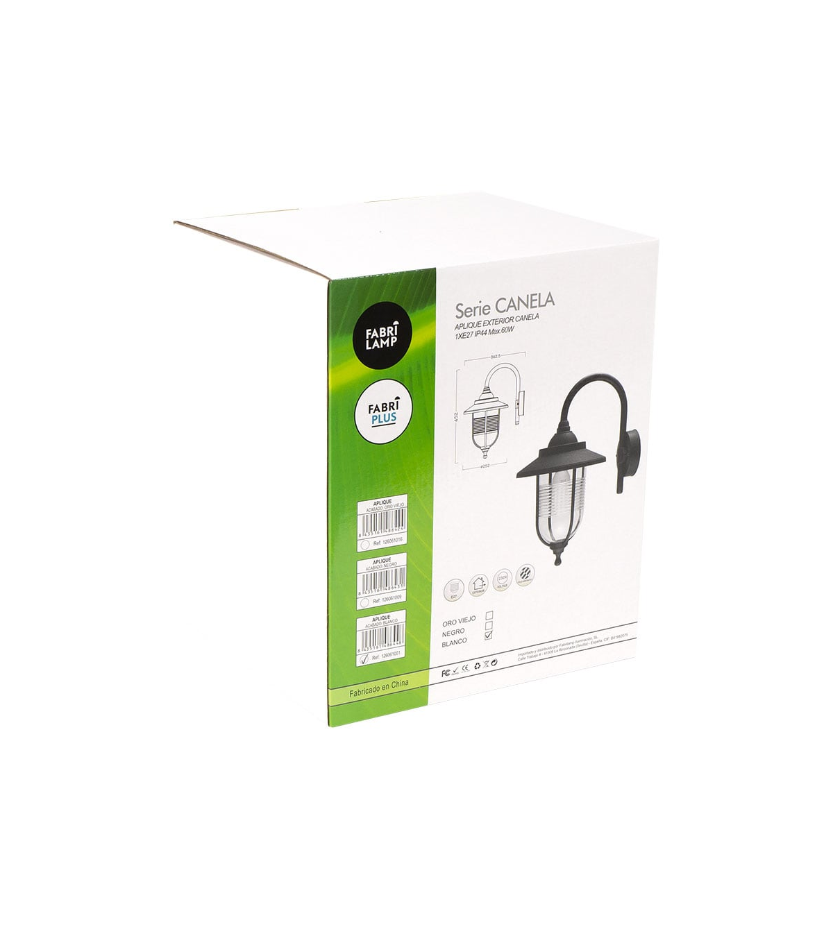 Aplique Exterior Canela 1xE27 IP44 Blanco