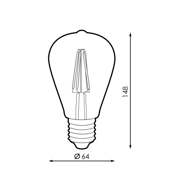 Bombilla Filamento LED ST64 6W 500Lm 360º E27