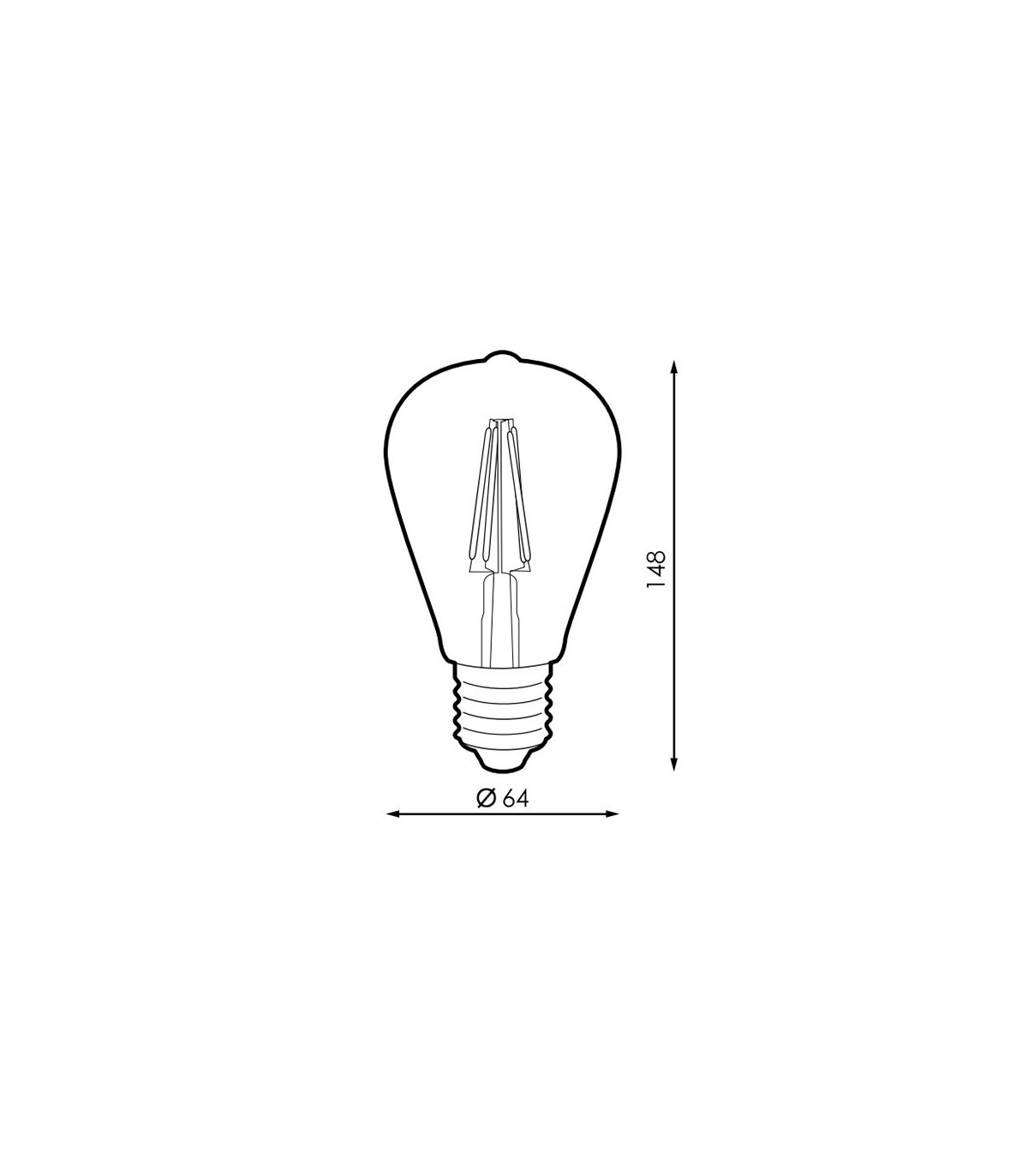 Bombilla Filamento LED ST64 6W 500Lm 360º E27
