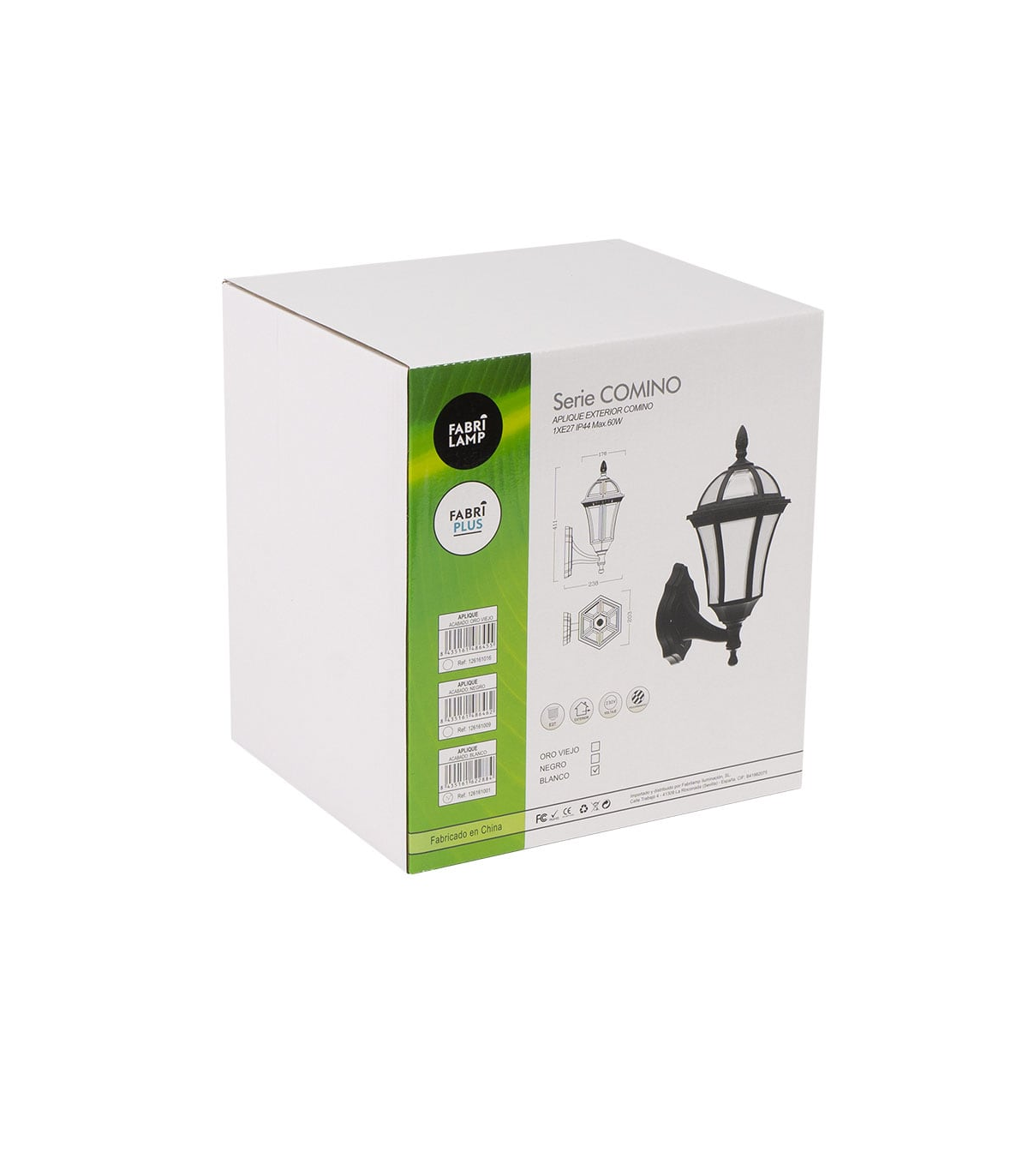 Aplique Exterior Comino 1xE27 IP44 Blanco