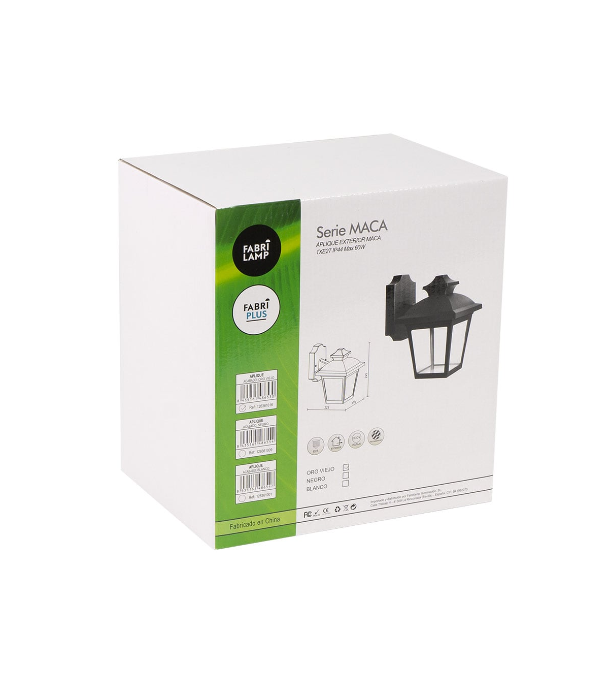 Aplique Exterior Maca 1xE27 IP44 Negro