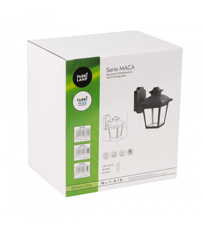 Aplique Exterior Maca 1xE27 IP44 Oro Viejo
