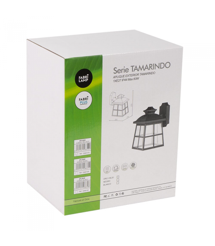 Aplique Exterior Tamarindo 1xE27 IP44 Negro