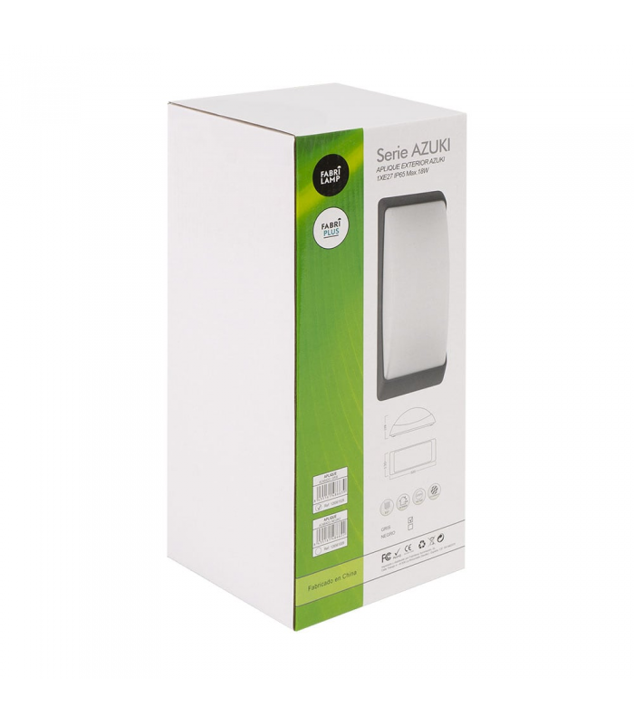 Aplique Exterior Azuki 1xE27 IP65 Negro