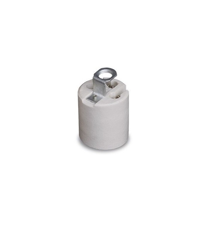 Portalámparas E27 cerámico 2A Blanco
