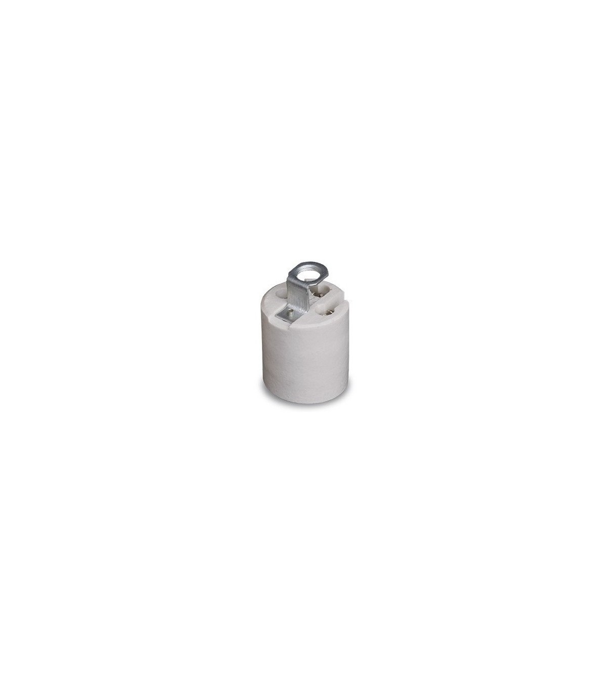 Portalámparas E27 cerámico 2A Blanco