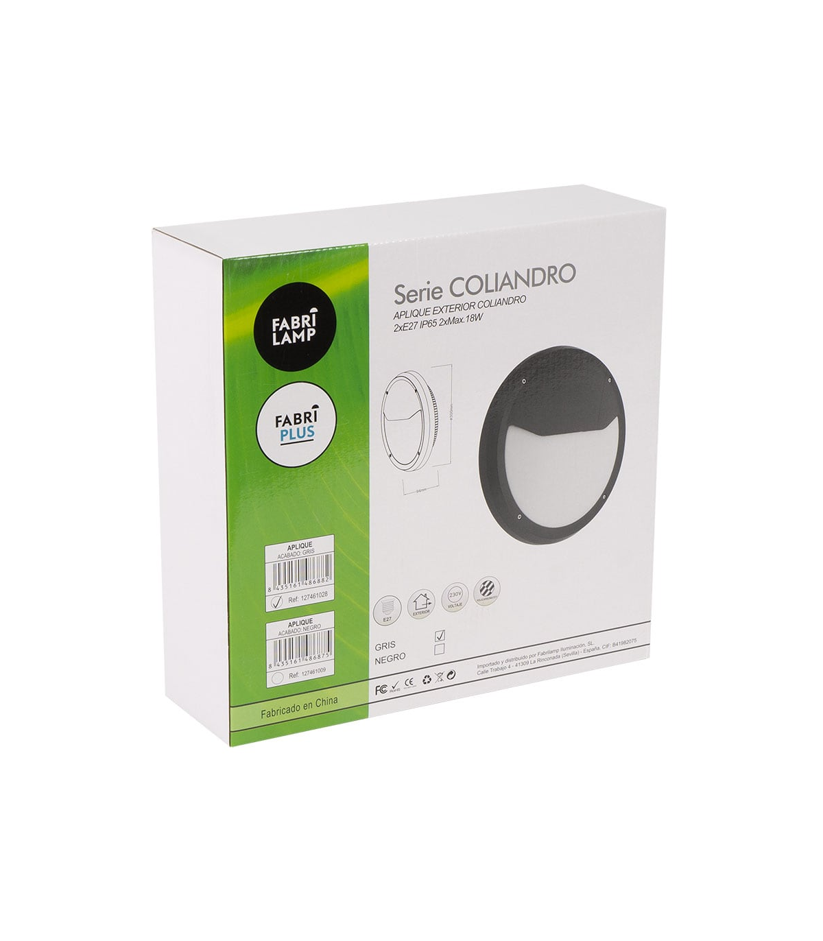 Aplique Exterior Coliandro 1xE27 IP65 Negro